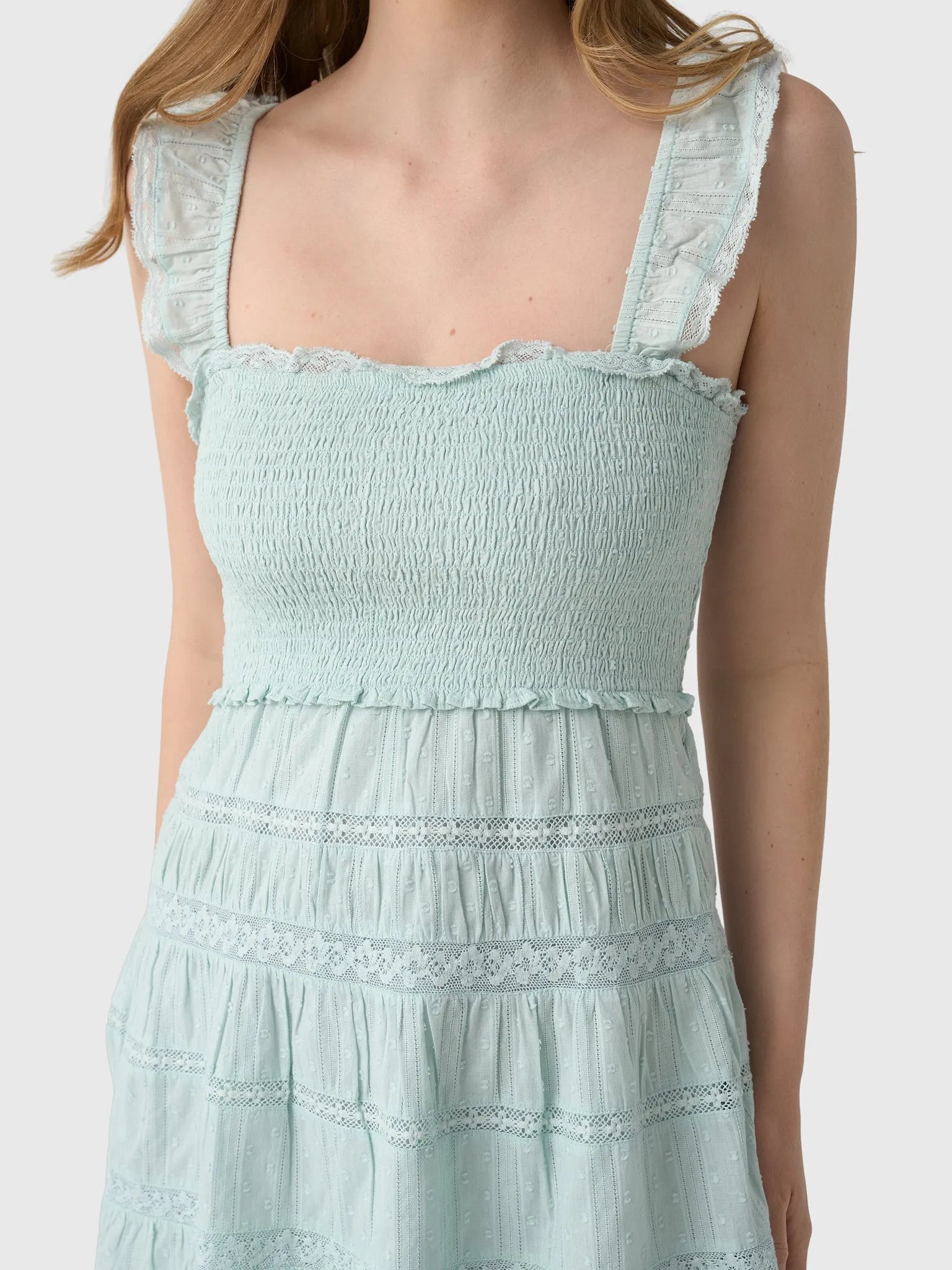 LoveShackFancy Women's Colbera Lace-Trimmed Cotton Mini Dress sold by Saint Bernard product image thumbnail 4