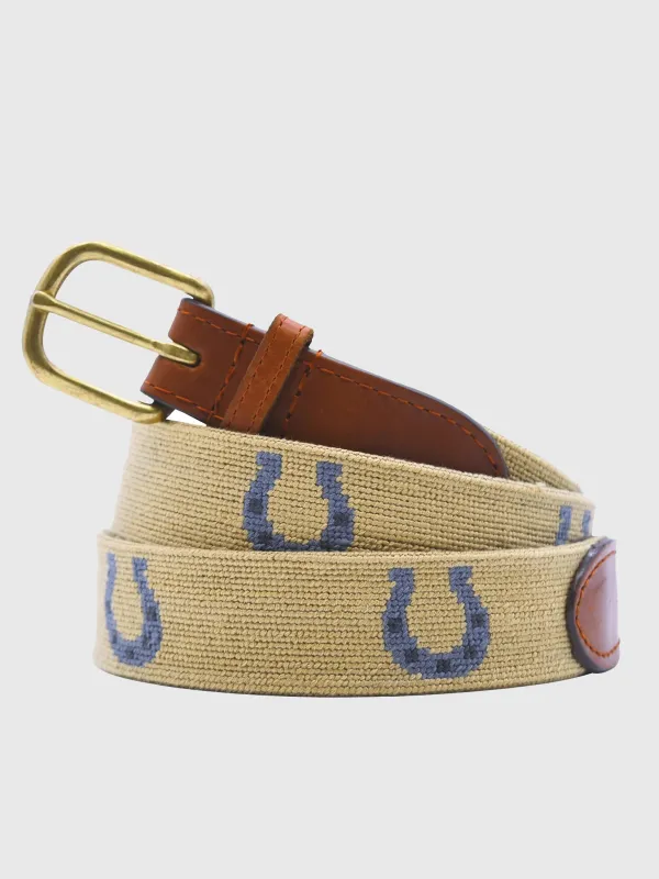 Smathers & Branson Men's Horseshoe Needlepoint Belt made by Smathers & Branson