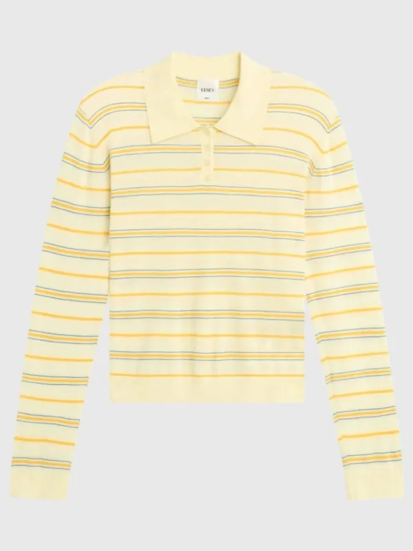 Leset Women's James Stripe Polo made by Leset