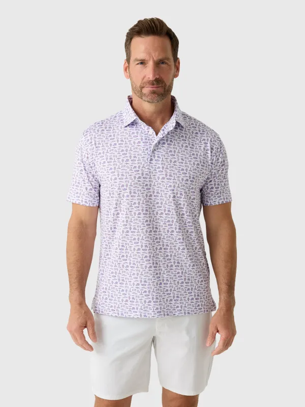 Rhoback Men's The Louisiana State University College Town Polo made by Rhoback