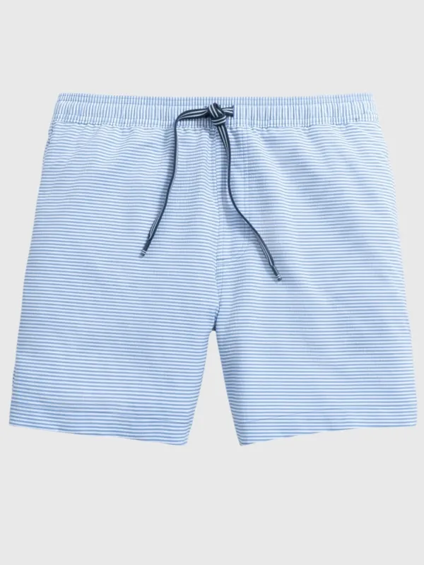 Southern Tide Men's Seersucker Stripe Maritime Swim Trunk made by Saint Bernard