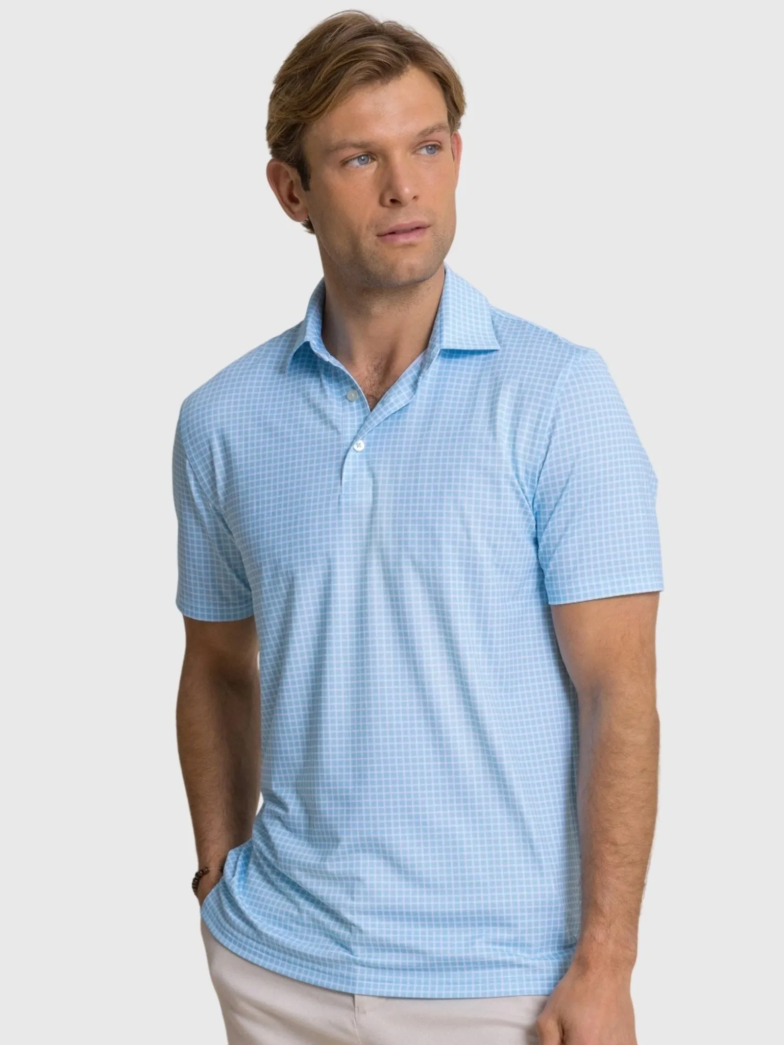 Southern Tide Men's Driver Dunes Edge Plaid Polo sold by Saint Bernard