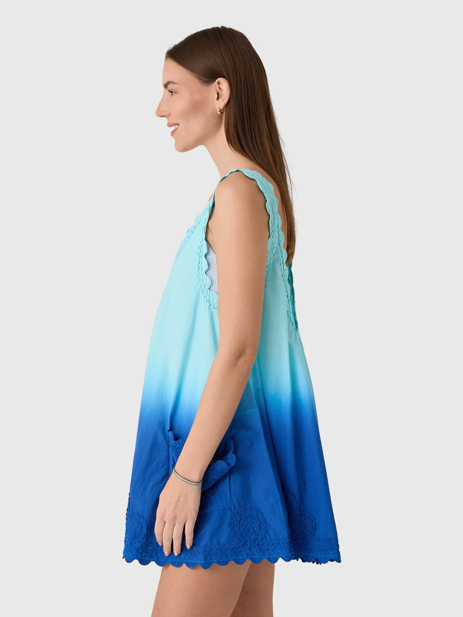 Juliet Dunn Women's Ombré Low Back Embroidered Dress sold by Saint Bernard product image thumbnail 3