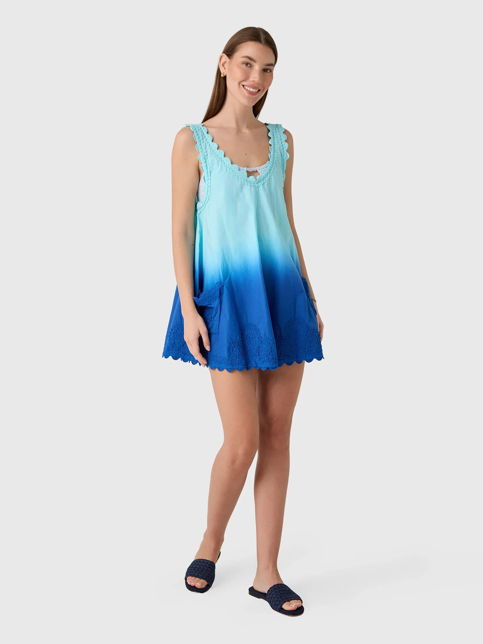 Juliet Dunn Women's Ombré Low Back Embroidered Dress sold by Saint Bernard product image thumbnail 2
