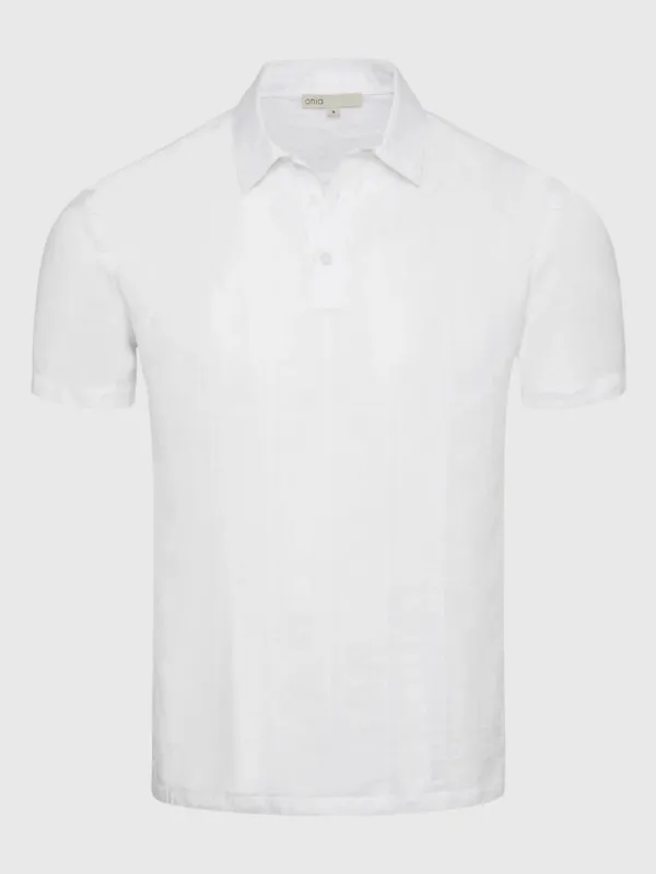 Onia Men's Cotton Linen Pop-Over Polo made by Onia