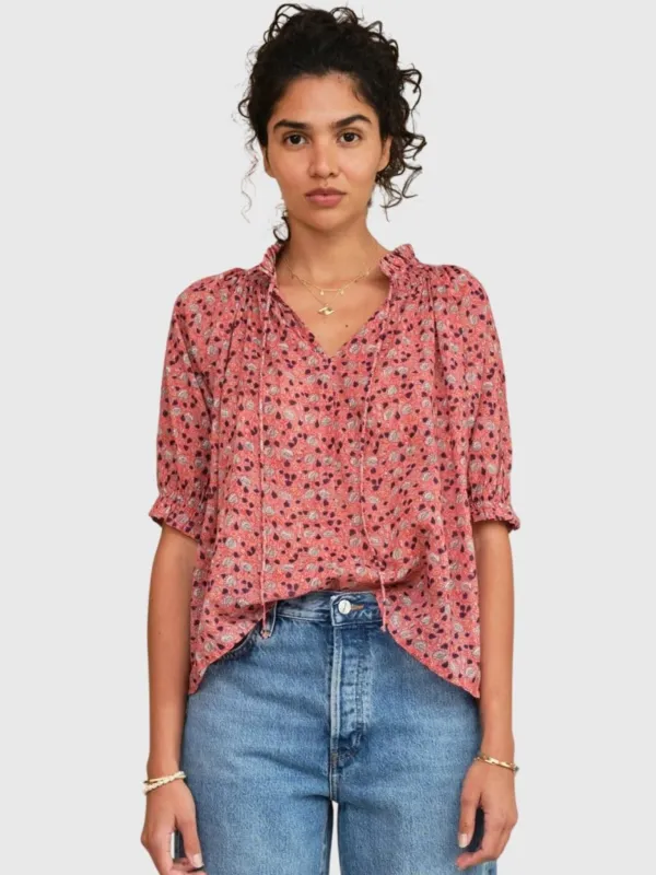 M.A.B.E Women's Darla Print Short Sleeve Top made by M.A.B.E.
