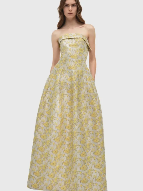 Simkhai Women's Octavia Jacquard Strapless Gown made by Simkhai