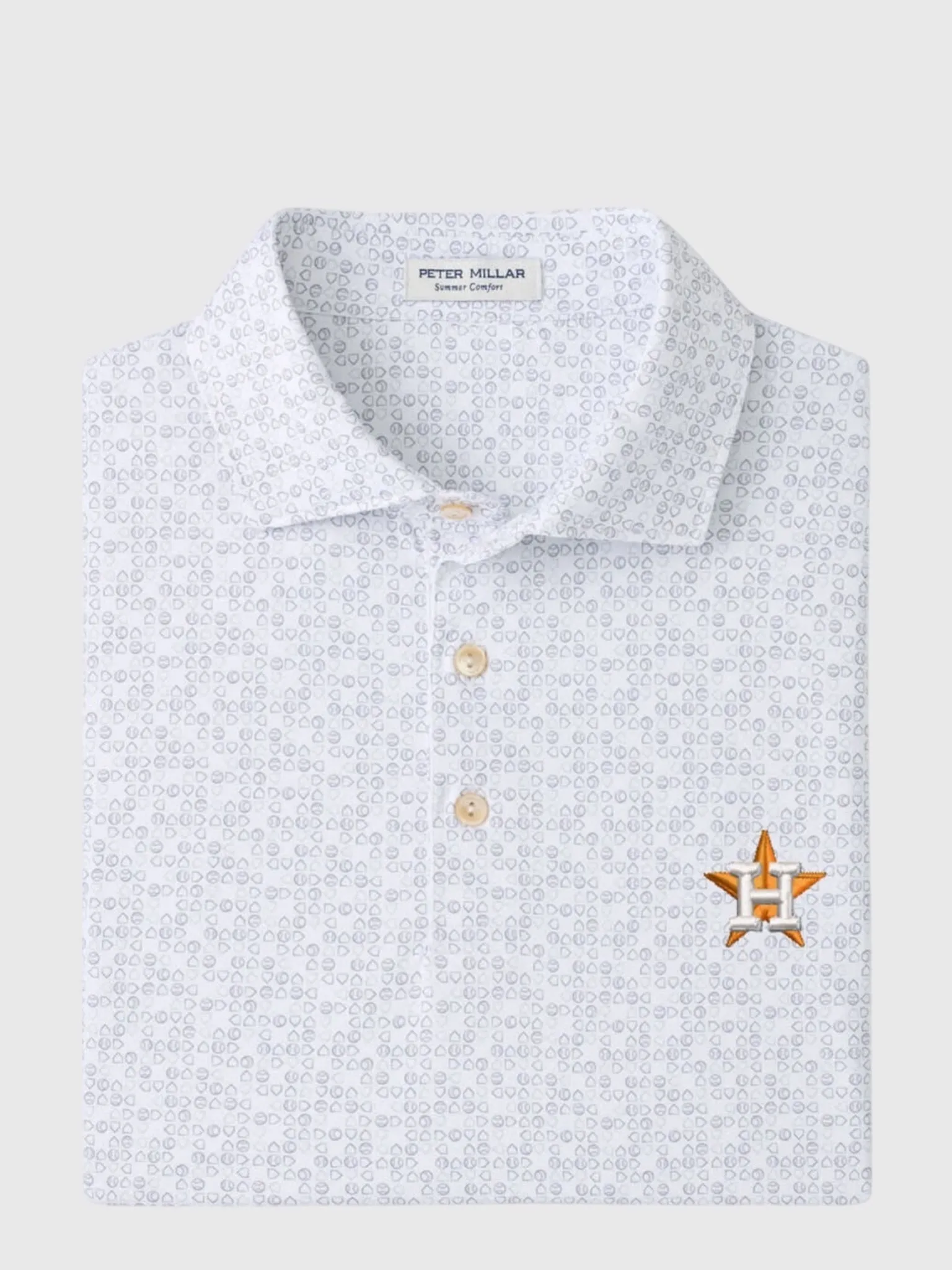 Peter Millar Major League Baseball Men's Houston Astros Bases Loaded Performance Jersey Polo sold by Saint Bernard