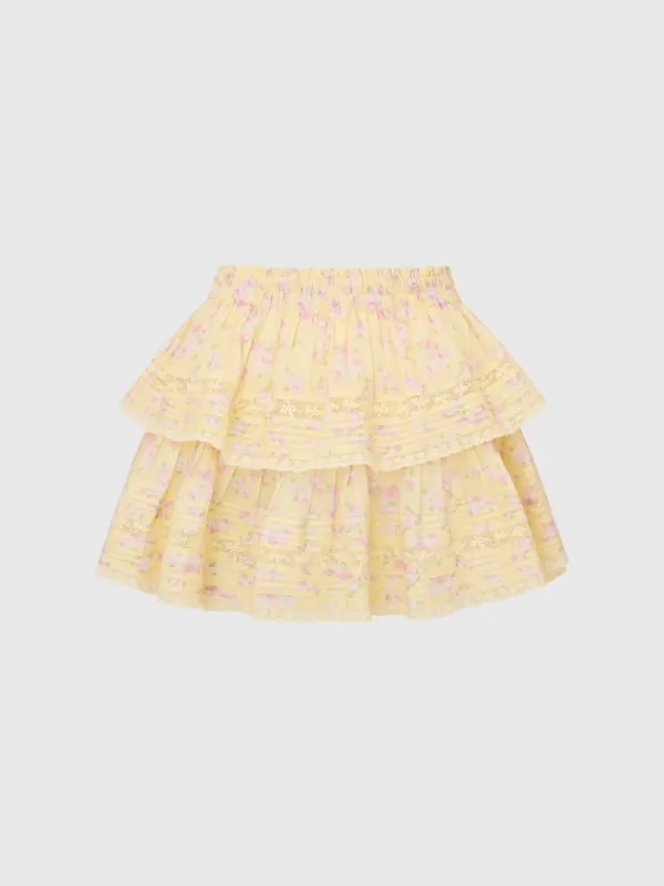 LoveShackFancy Women's Blooming Floral Ruffle Mini Skirt made by LoveShackFancy