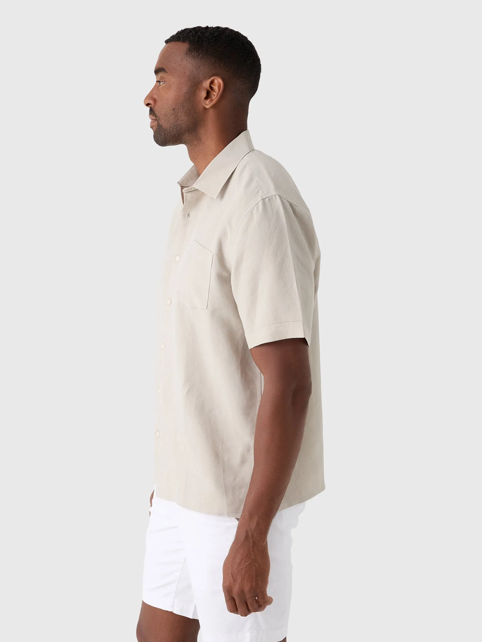 Nicoló Men's Silk Linen Short Sleeve Camp Shirt sold by Saint Bernard product image thumbnail 3