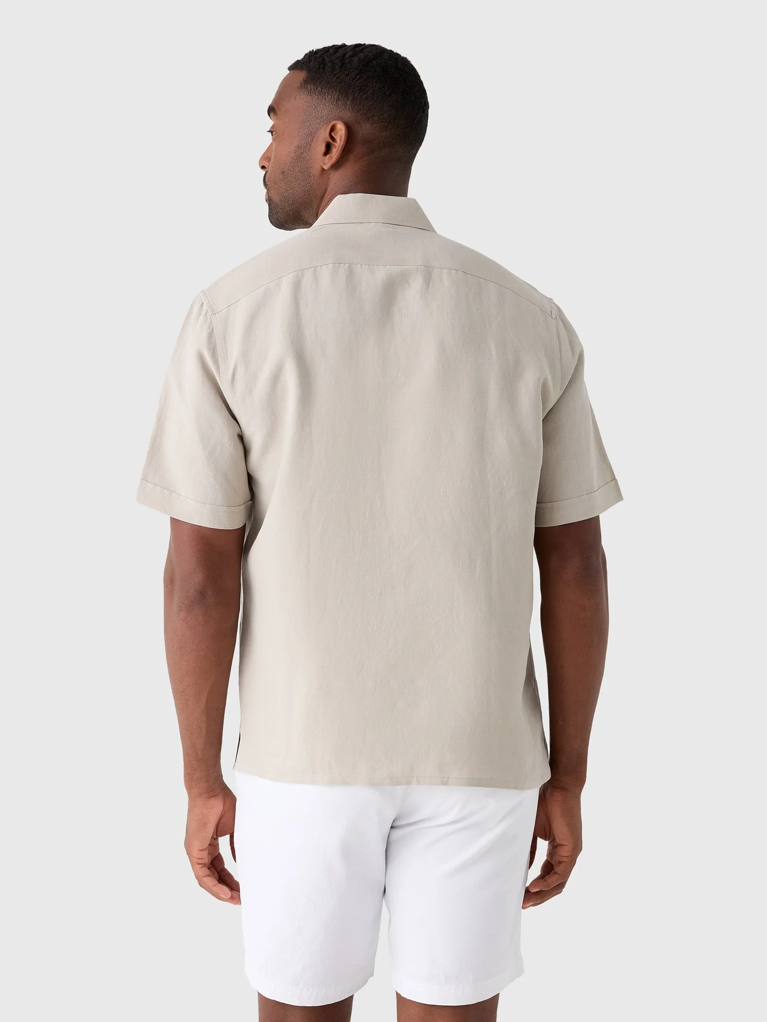 Nicoló Men's Silk Linen Short Sleeve Camp Shirt sold by Saint Bernard product image thumbnail 4