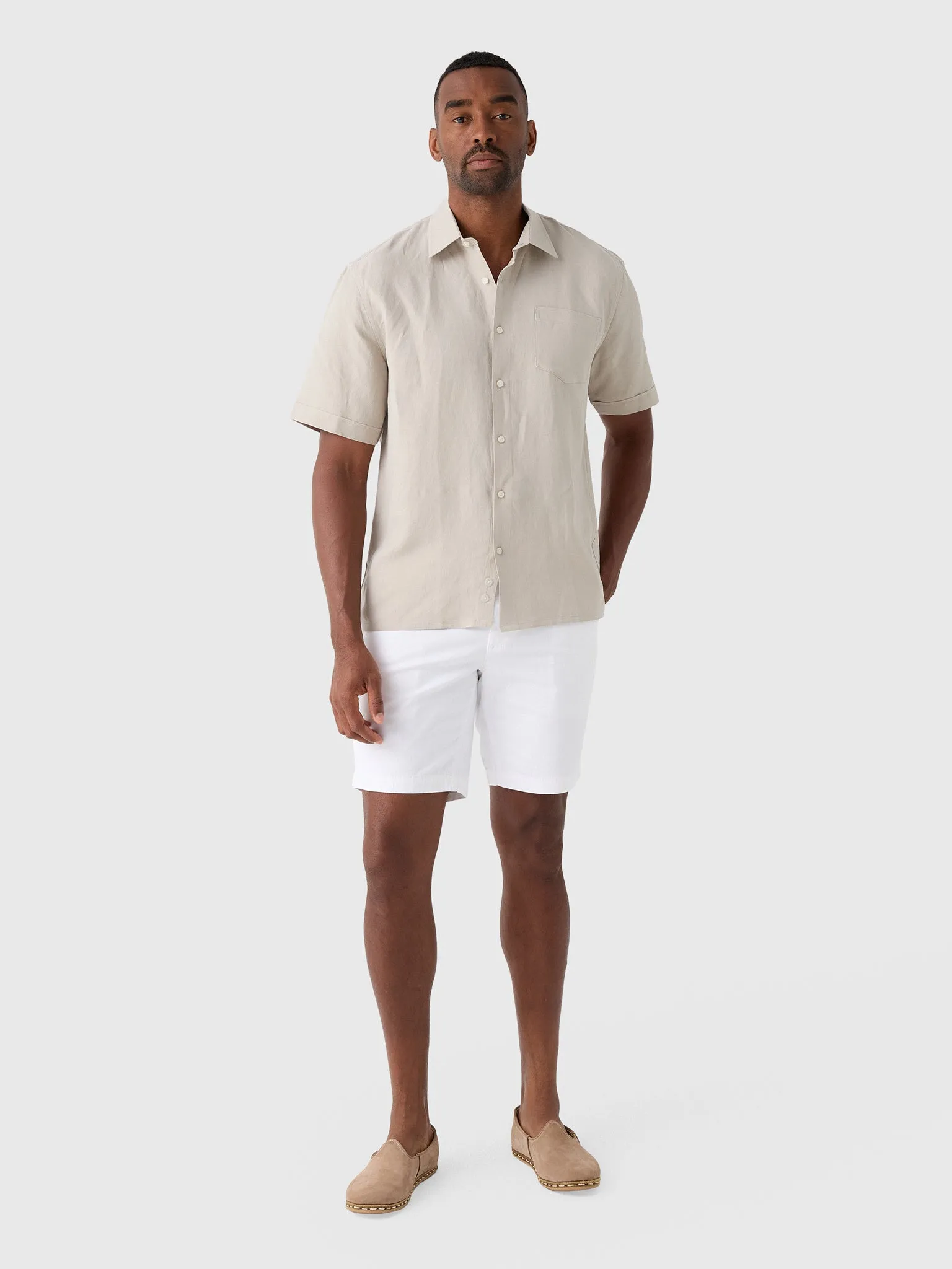 Nicoló Men's Silk Linen Short Sleeve Camp Shirt sold by Saint Bernard product image thumbnail 2