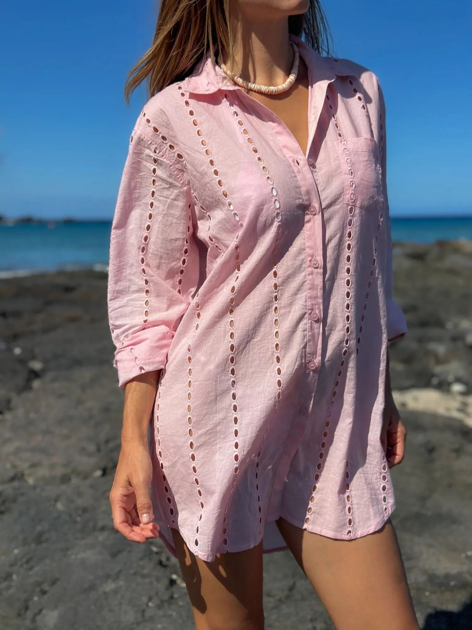 Sitano Women's Positano Shirt Dress sold by Saint Bernard