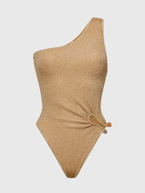Oseree Women's Lumiére Stones One Shoulder Maillot One-Piece Swimsuit made by Oséree