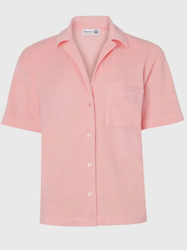 Hunza G Women's Terry Towelling Cuban Shirt made by Hunza G