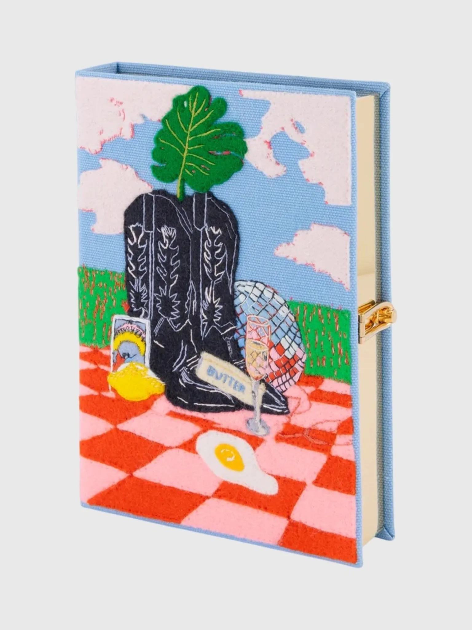 Olympia Le-Tan Cowboy Joy Book Clutch sold by Saint Bernard