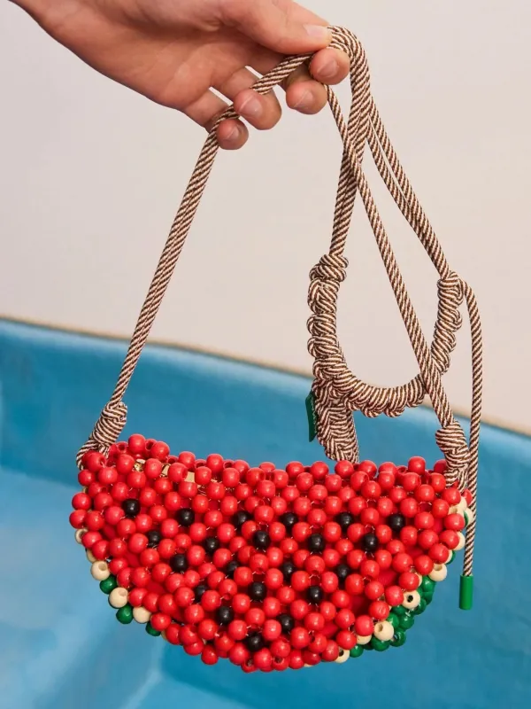 Alemais Wood Bead Watermelon Mini Bag made by Alemais