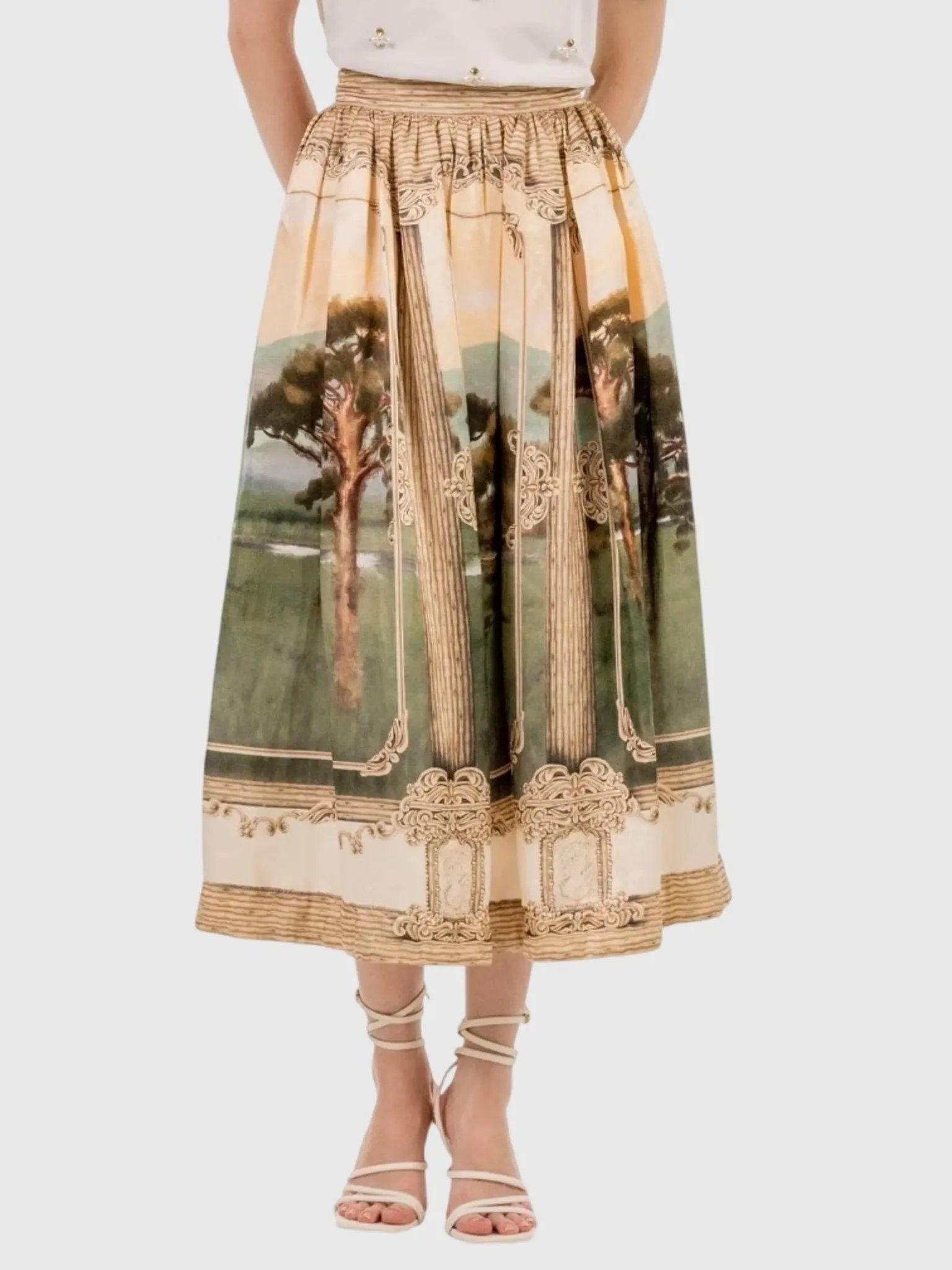 Agua By Agua Bendita Women's Tangelo Paraiso Midi Skirt sold by Saint Bernard product image thumbnail 2