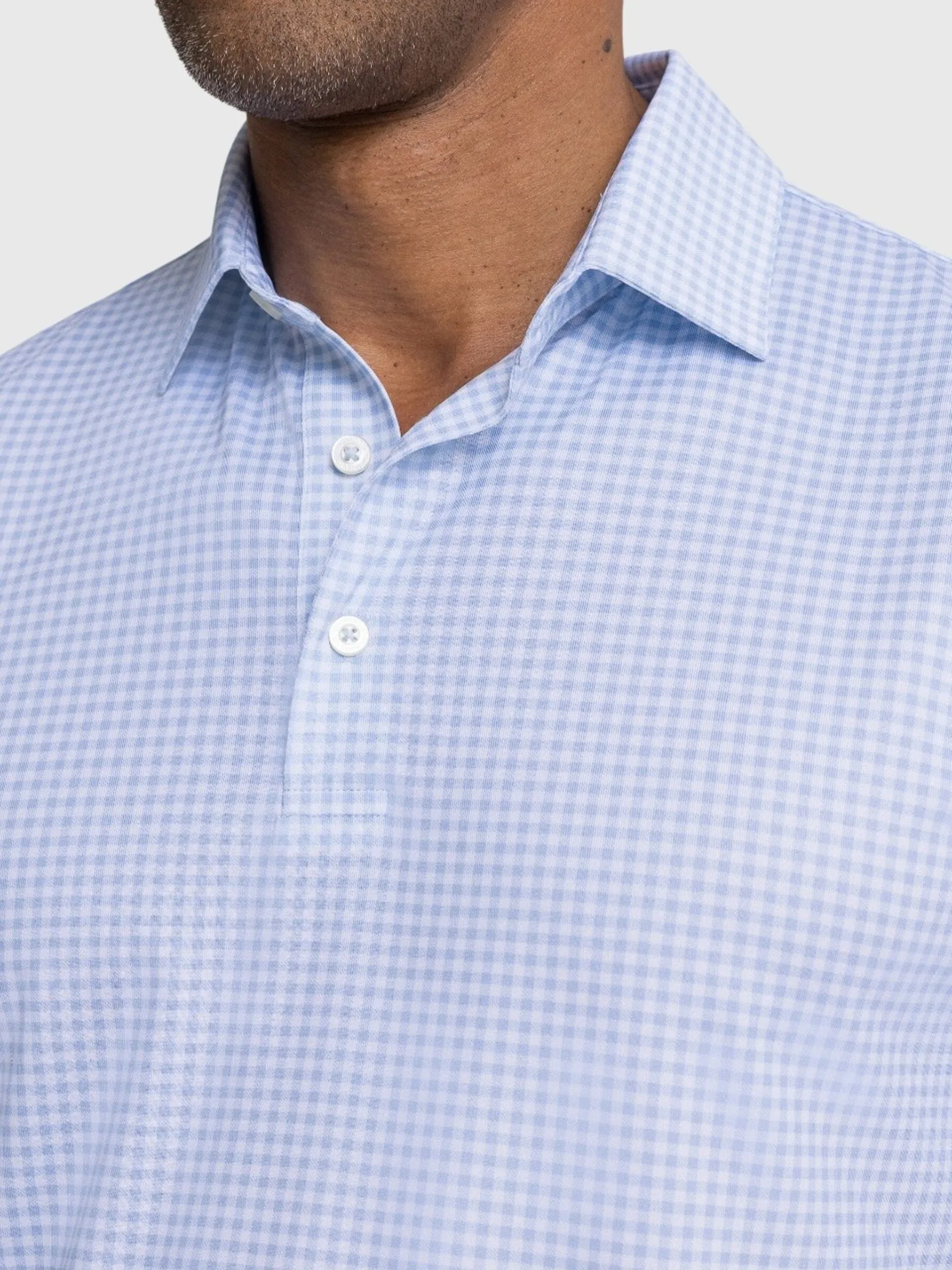 Southern Tide Men's Driver Island View Gingham Printed Polo sold by Saint Bernard