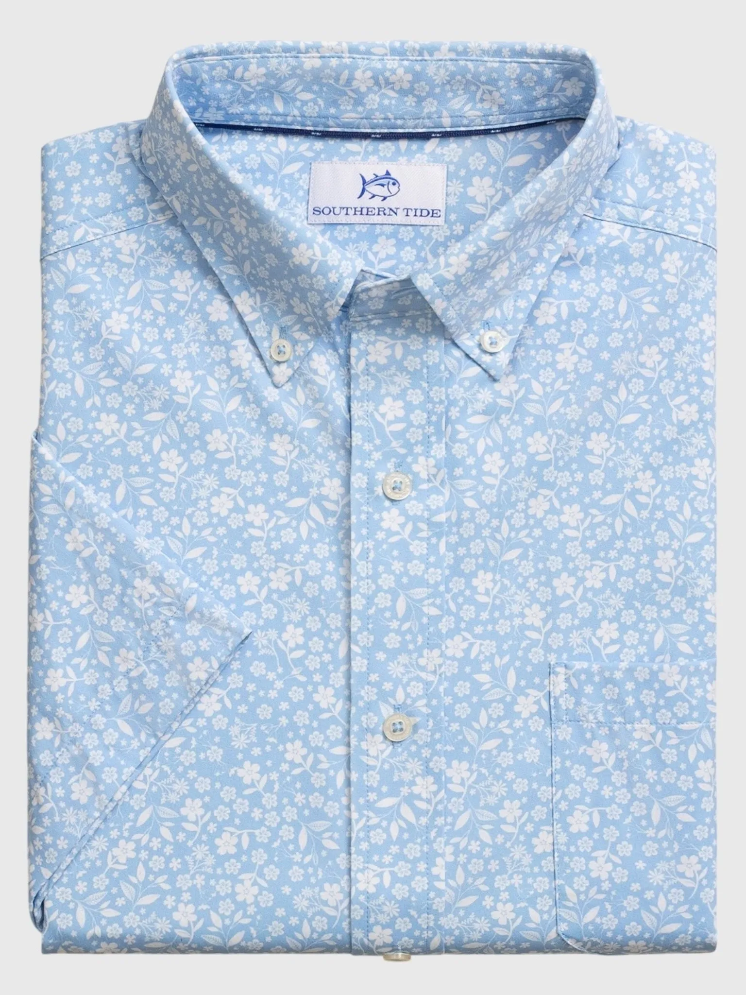 Southern Tide Men's Garden Blooms Coastal Breeze® Short Sleeve Sport Shirt sold by Saint Bernard