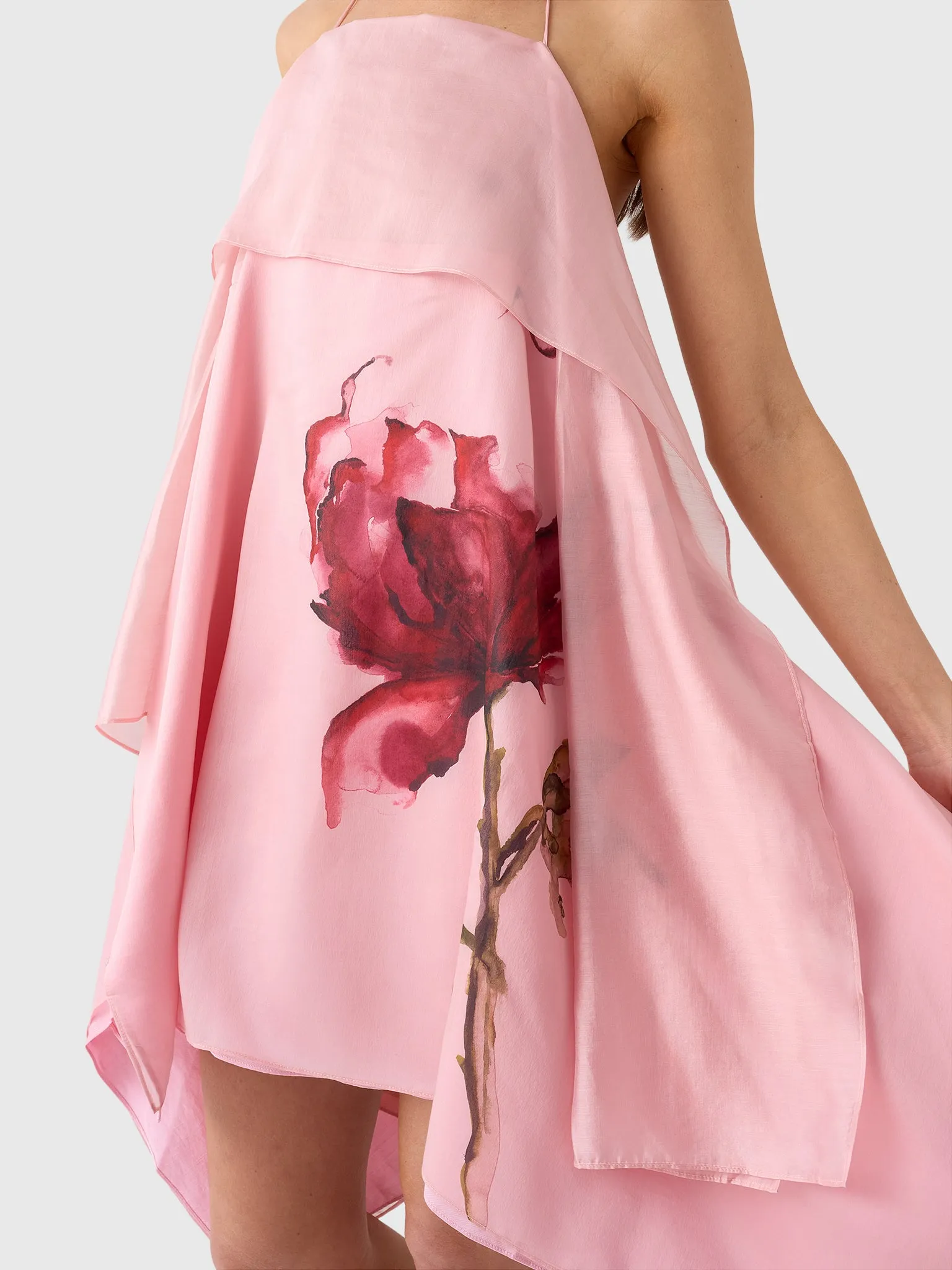 Marques Almeida Women's Watercolor Flower Scarf Mini Dress sold by Saint Bernard product image thumbnail 4