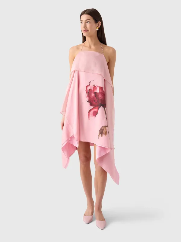 Marques Almeida Women's Watercolor Flower Scarf Mini Dress made by Marques ’ Almeida