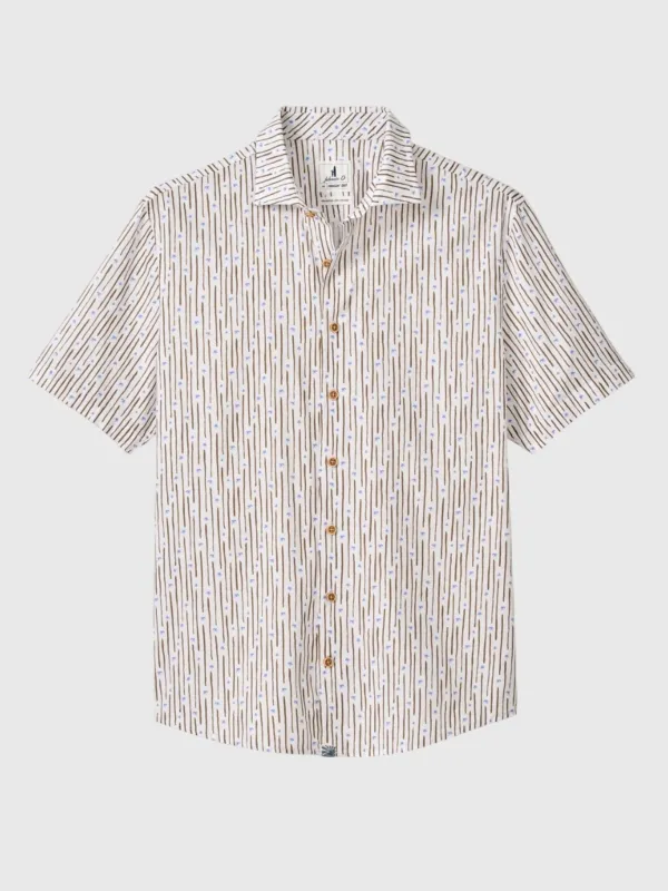 Johnnie-O Men's Pendola Cotton Blend Short Sleeve Button-Down Shirt made by Johnnie-O
