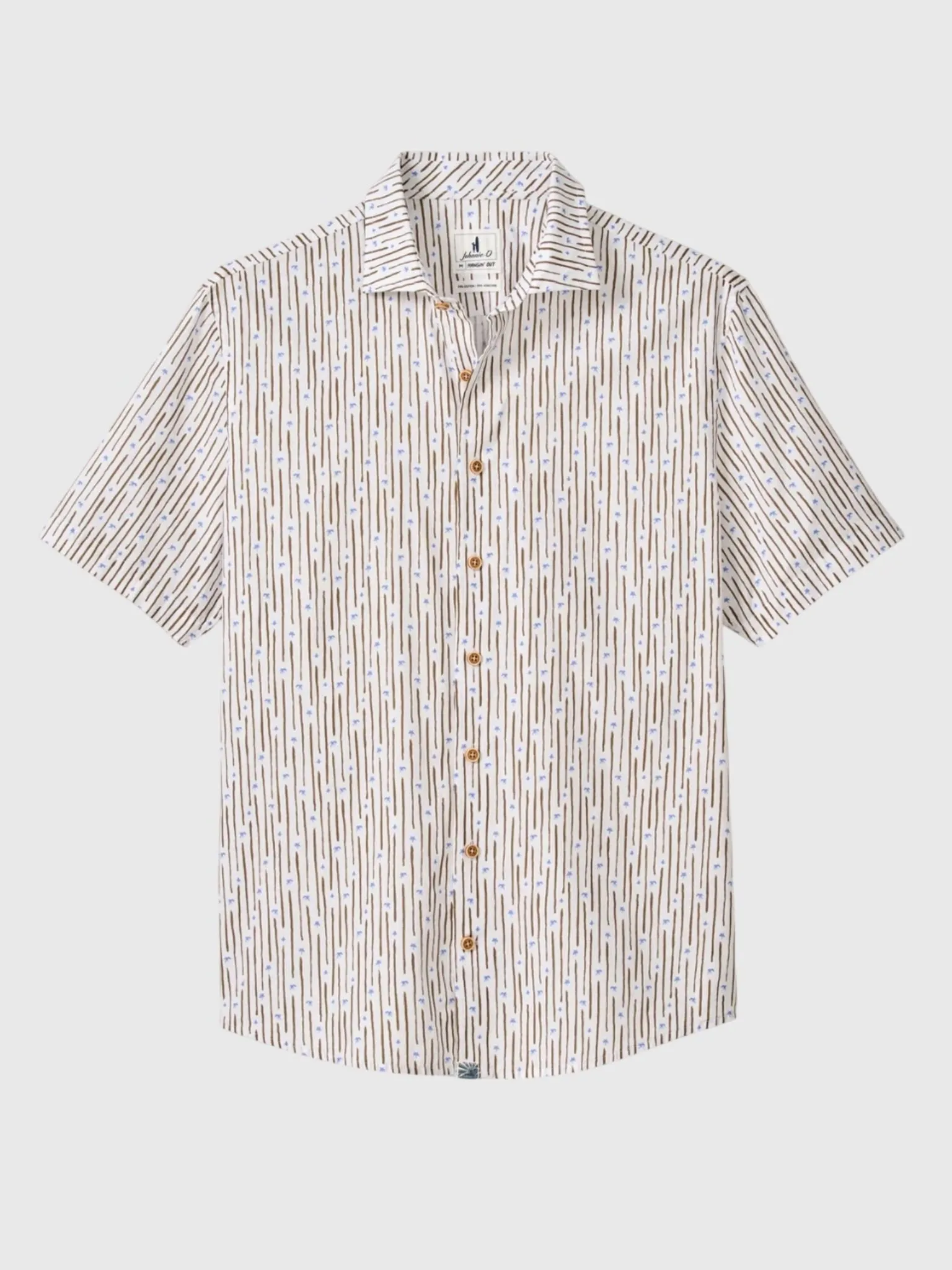 Johnnie-O Men's Pendola Cotton Blend Short Sleeve Button-Down Shirt sold by Saint Bernard