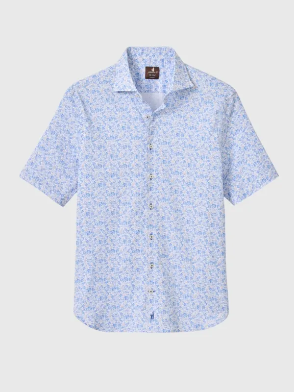 Johnnie-O Men's Filipe Printed Tencel Blend Short Sleeve Button-Down Shirt made by Johnnie-O