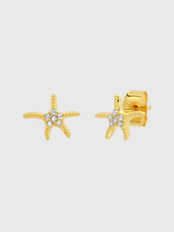 TAI Pavé Starfish Stud Earrings made by Tai