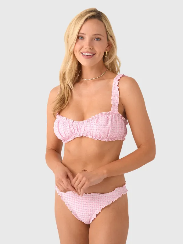 Simkhai Women's Evander Ruched Bikini Top made by Simkhai