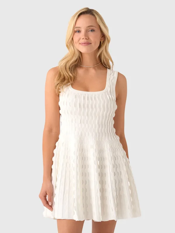 Simkhai Women's Vanna Scalloped Knit Mini Dress made by Simkhai