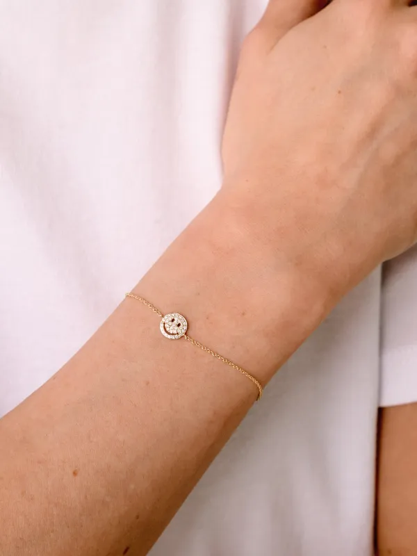 Sydney Evan Pavé Happy Face Bracelet made by Sydney Evan