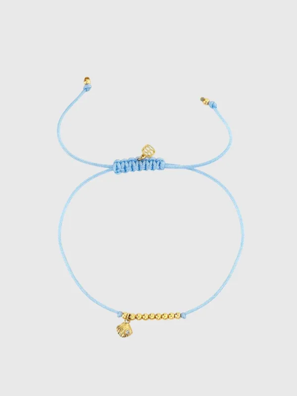 Sydney Evan Tiny Clam Shell Cord Bracelet made by Sydney Evan