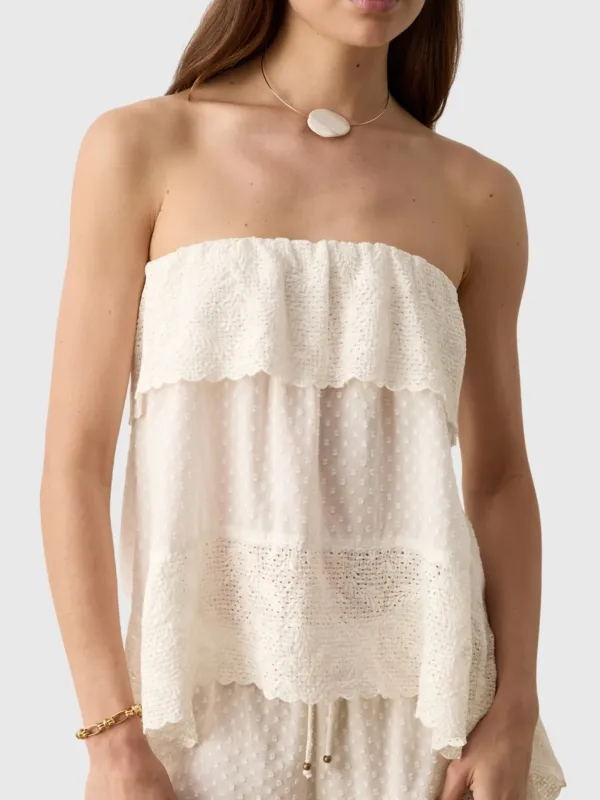 Boteh Women's Serenia Strapless Frill Top made by BOTEH