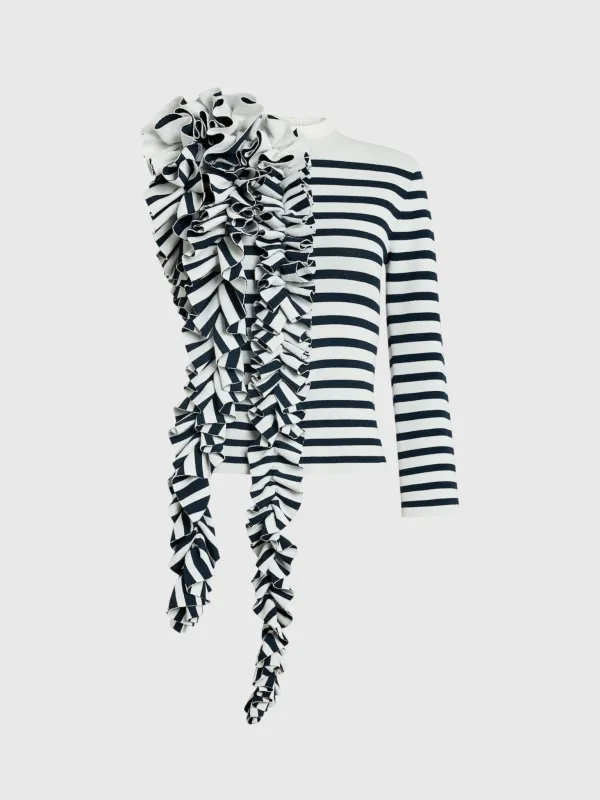 Awake Mode Women's Knitted Ruffle Top made by A.W.A.K.E. MODE