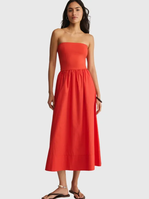 Z Supply Women's Sunsought Strapless Midi Dress made by Z Supply