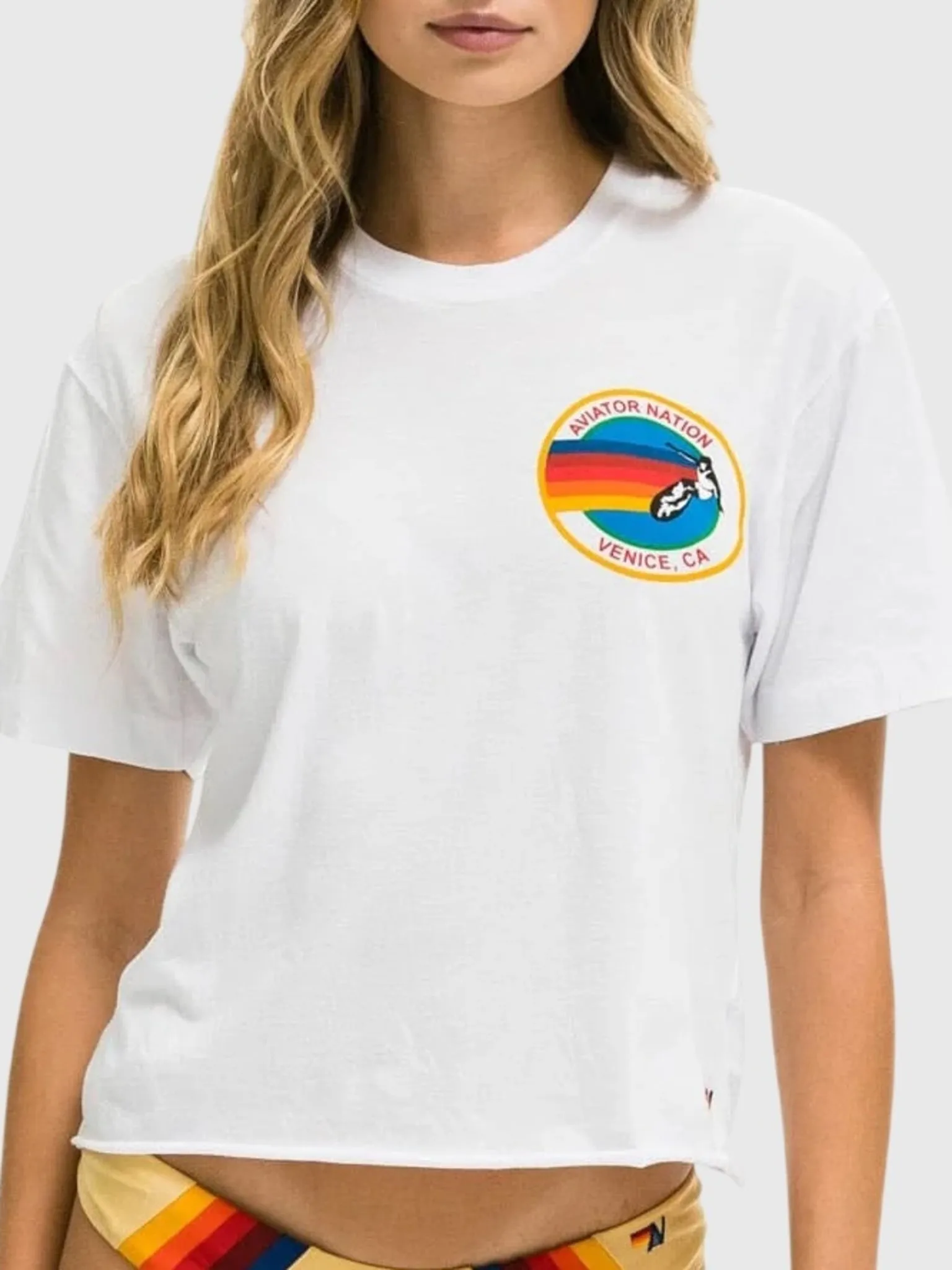 Aviator Nation Women's Small Logo Boyfriend Tee sold by Saint Bernard