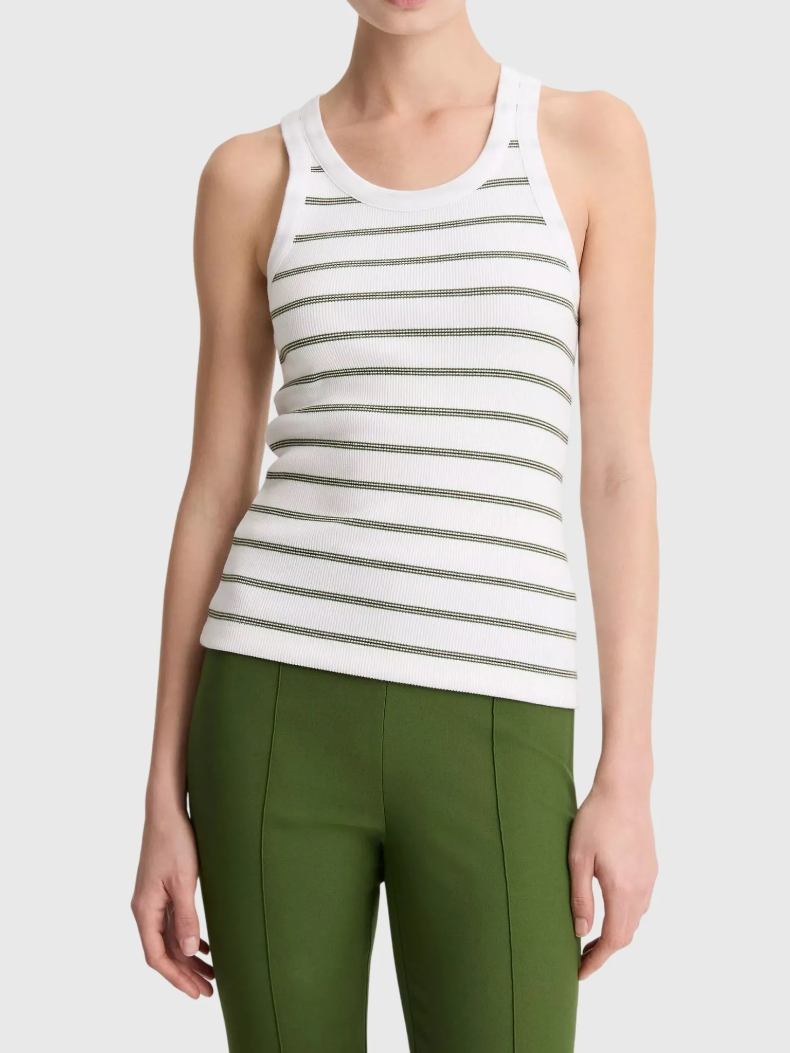 Vince Women's Striped Ribbed Scoop-Neck Tank sold by Saint Bernard