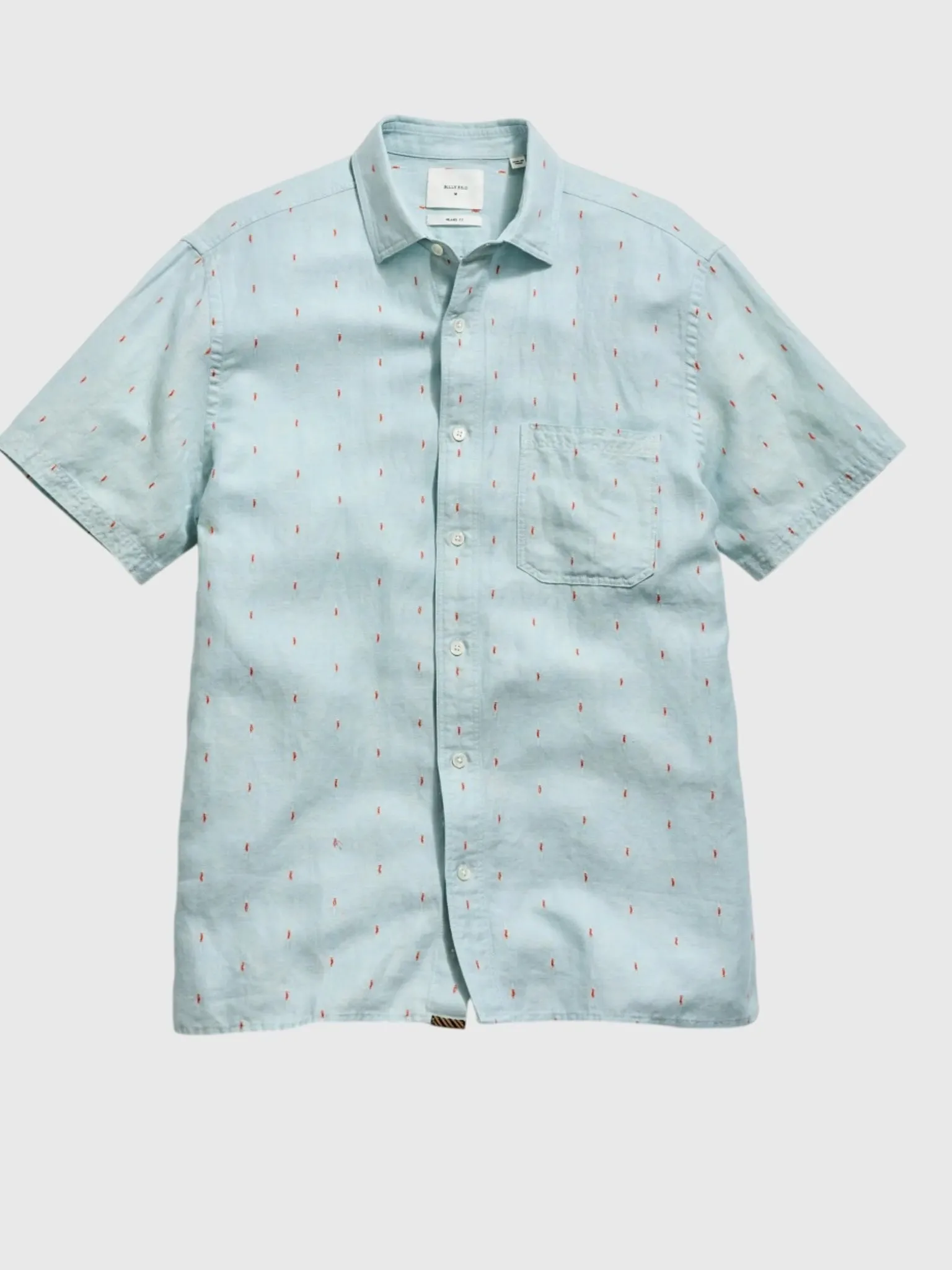 Billy Reid Men's Short Sleeve Herringbone Treme Shirt sold by Saint Bernard