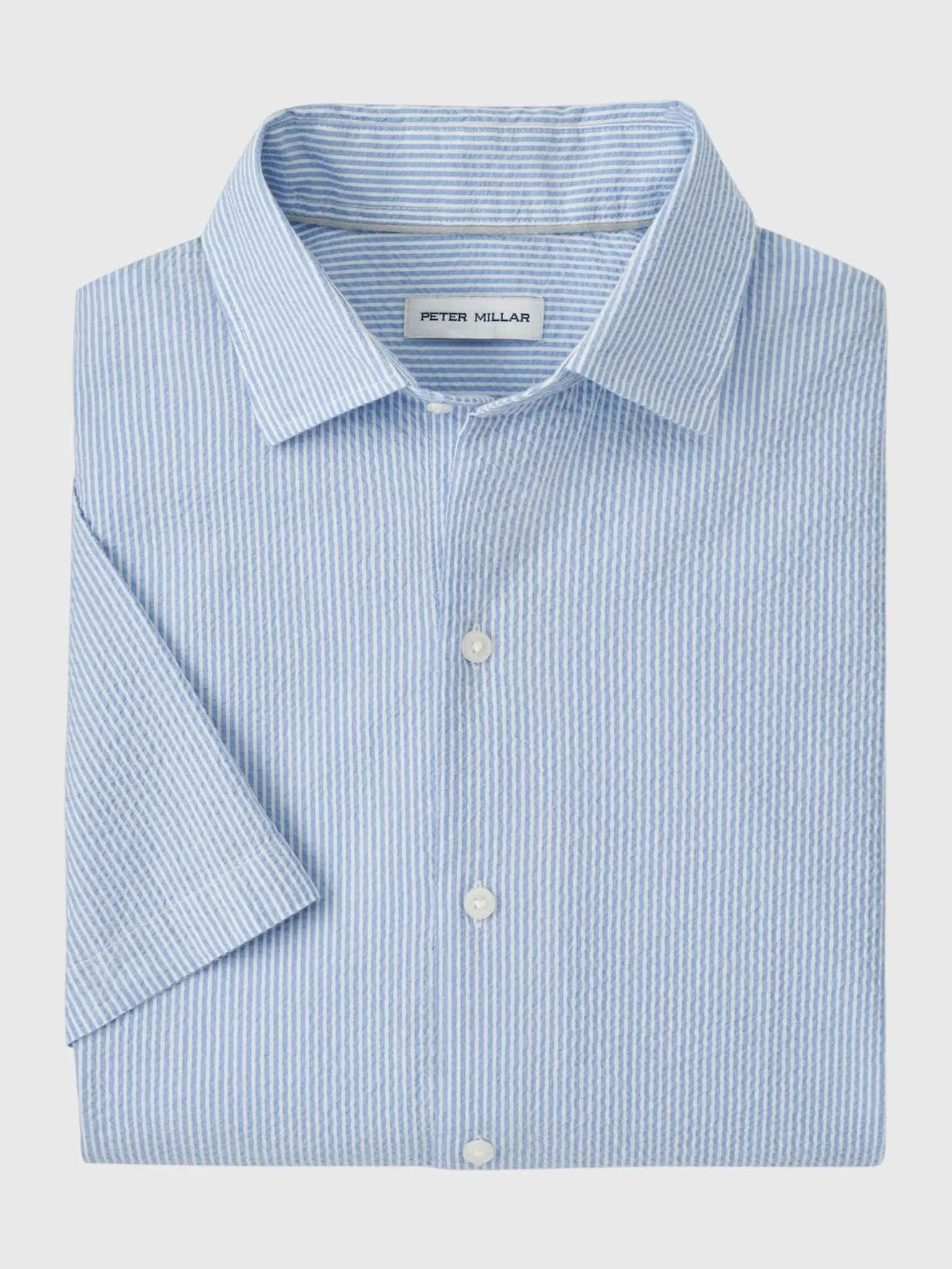 Peter Millar Crown Men's Coastal Stripe Cotton Lyocell Sport Shirt sold by Saint Bernard