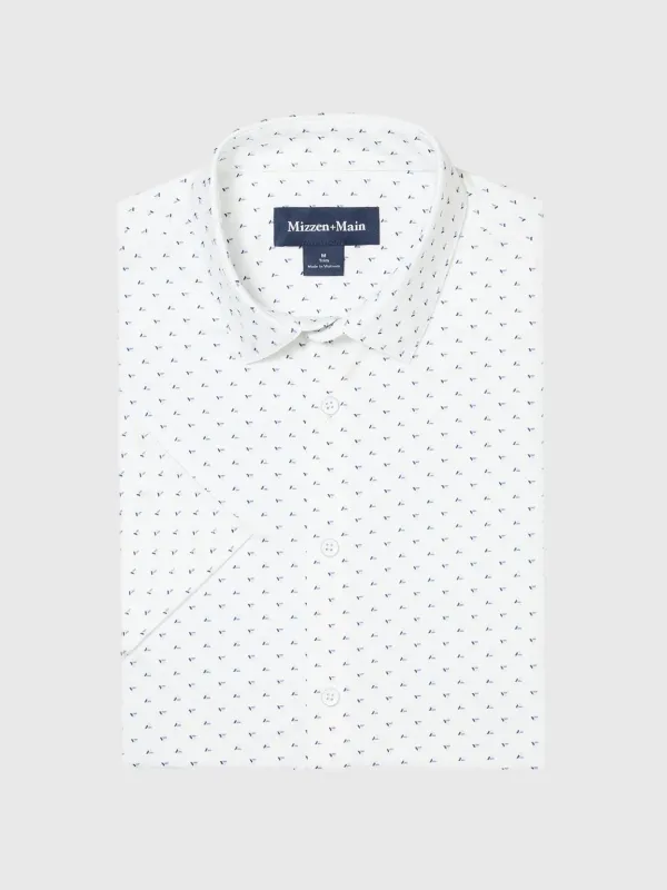 Mizzen+Main Men's Trim Halyard Short Sleeve Dress Shirt made by Mizzen+Main