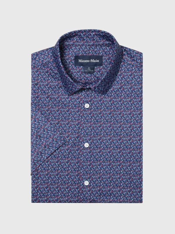 Mizzen+Main Men's Trim Halyard Short Sleeve Dress Shirt made by Mizzen+Main
