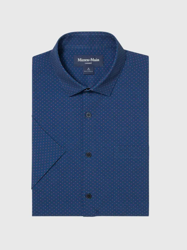 Mizzen+Main Men's Trim Leeward Short Sleeve Dress Shirt made by Mizzen+Main