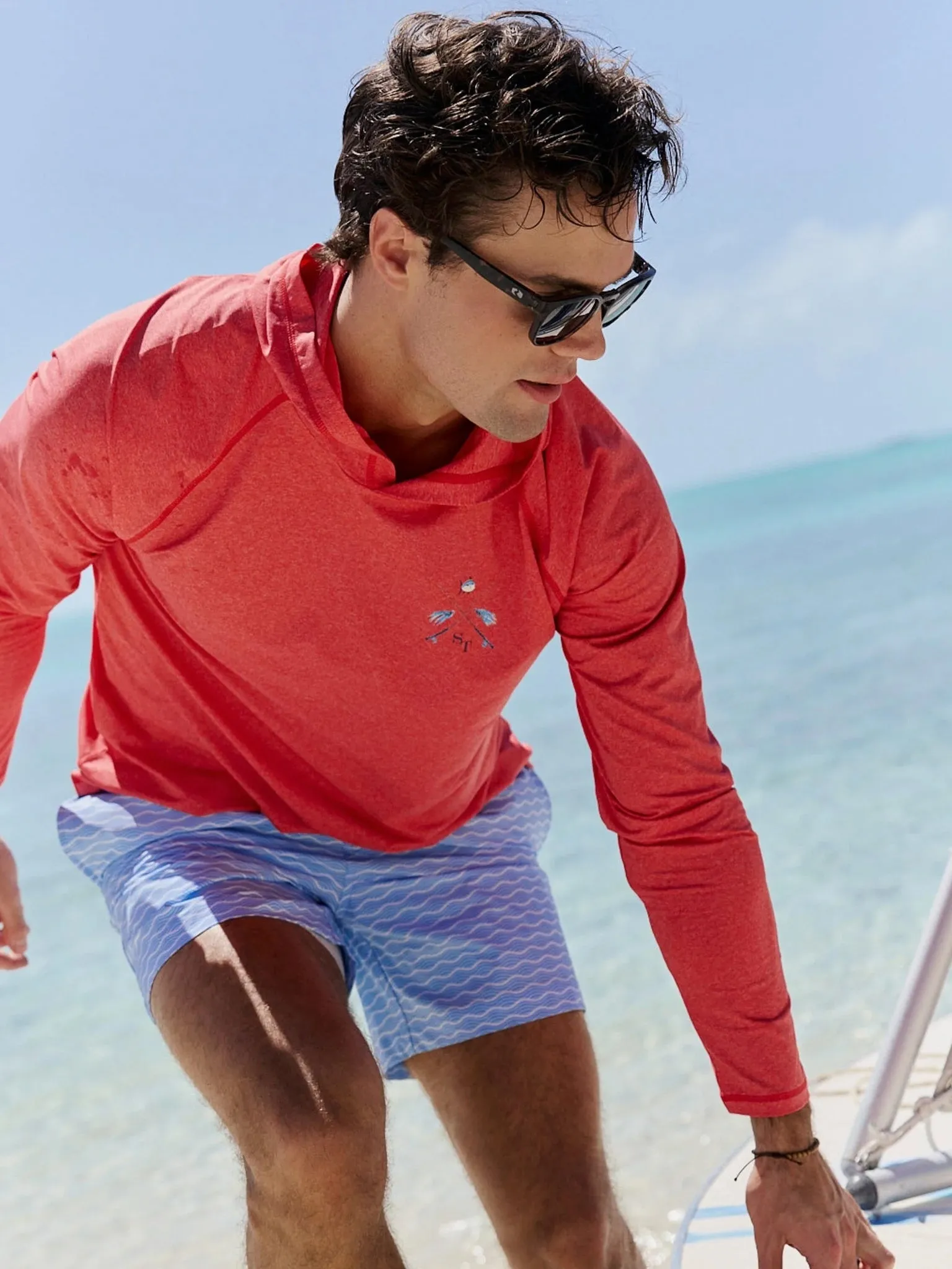 Southern Tide Men's Crossed Lines Coastal Breeze Performance Hoodie sold by Saint Bernard product image thumbnail 2