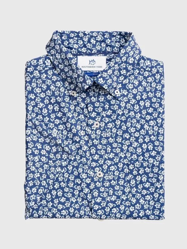 Southern Tide Men's Island Infusion Coastal Breeze Short Sleeve Sport Shirt made by Southern Tide
