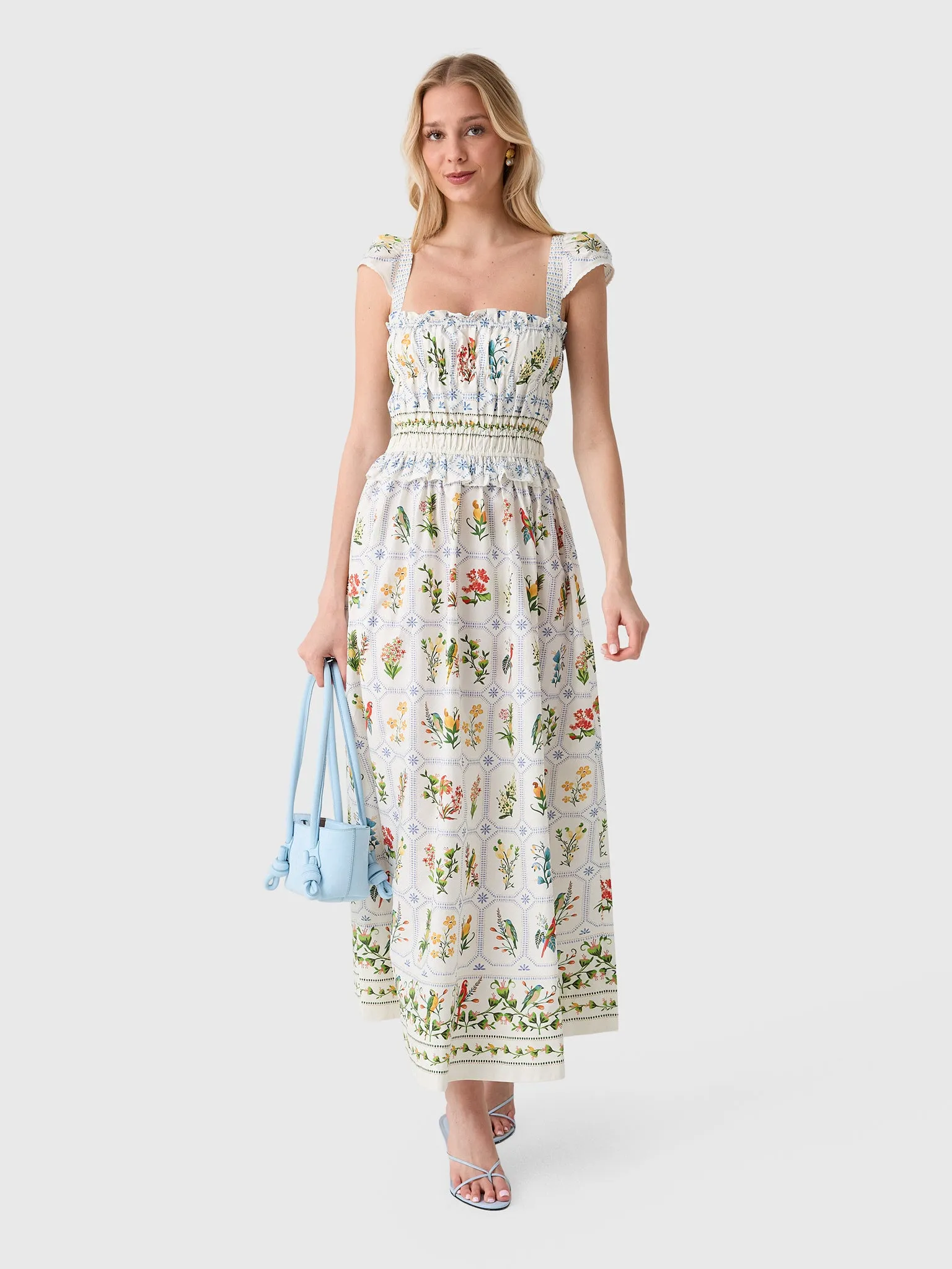 Farm Rio Women's Tropical Porcelain Maxi Dress sold by Saint Bernard