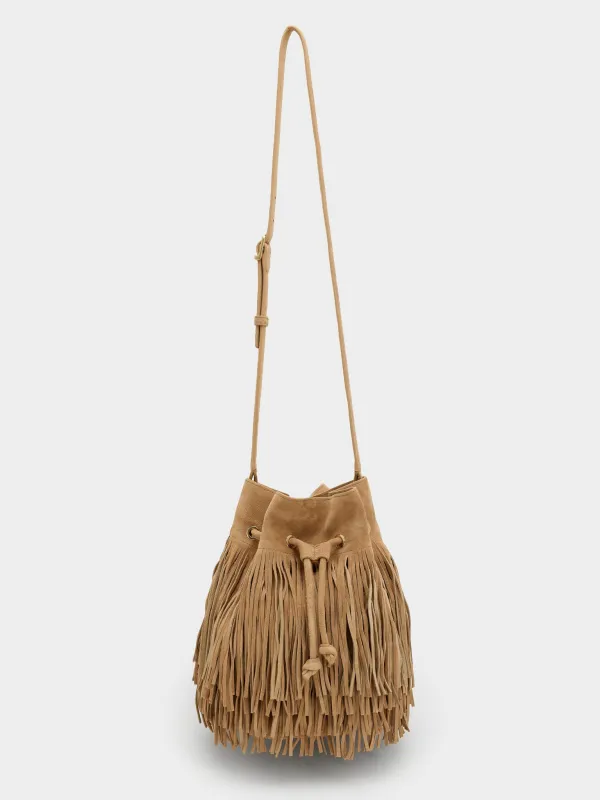 Simkhai Marena Suede Drawstring Crossbody Bag made by Simkhai