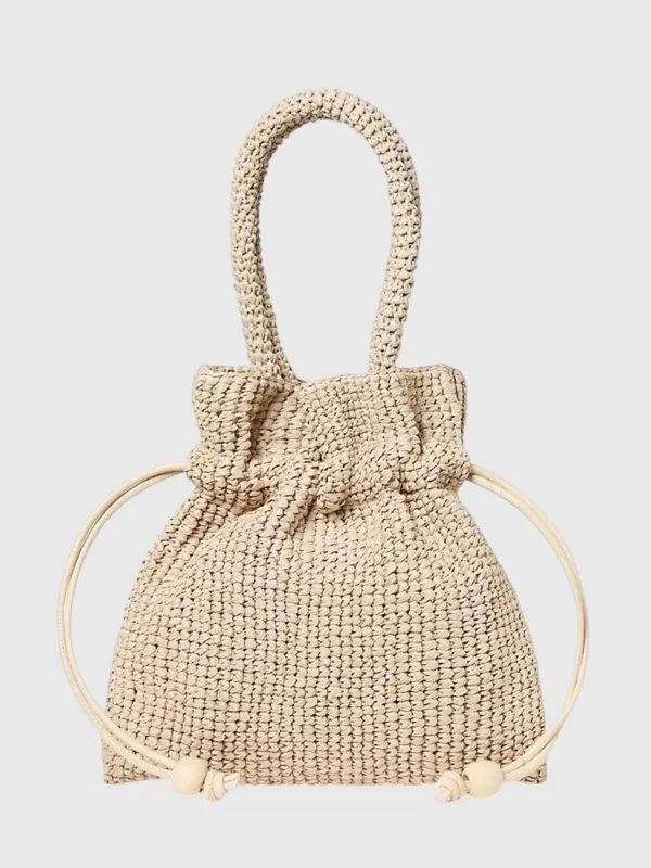 Loeffler Randall Kylie Raffia Drawstring Pouch made by Loeffler Randall