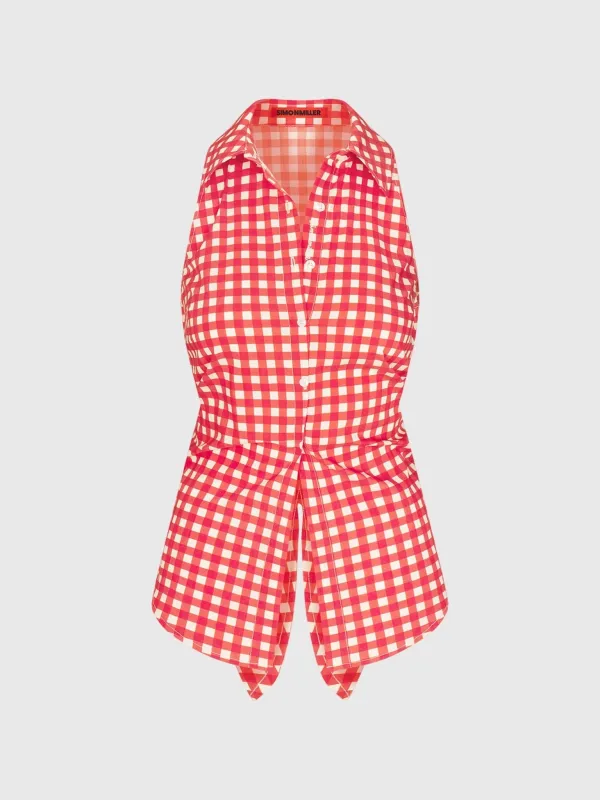 Simon Miller Women's Loch Sleeveless Poplin Button Up Top made by Simon Miller